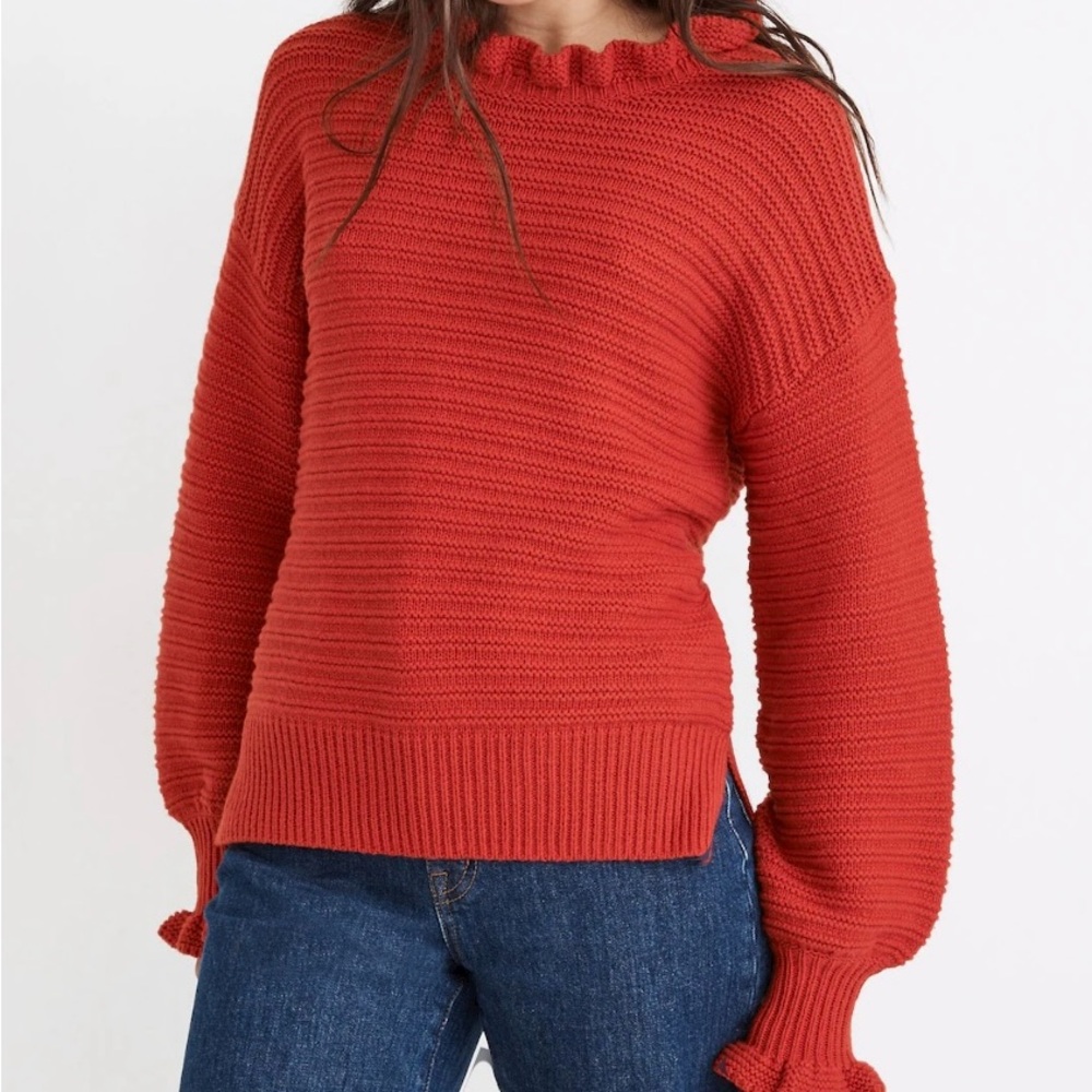 Madewell Merino Yarn Ruffle Neck Sweater